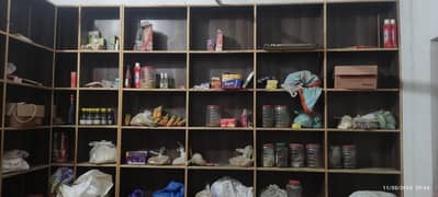 Wooden Racks and counter for shop