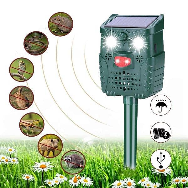 Amazon Branded Solar birds Ultrasonic Animal Repeller waterproof 0