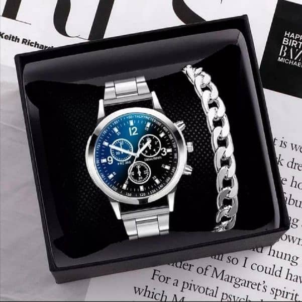 pack of 2 classic Luxury watch for Men/Boy / with bracelet chain 0