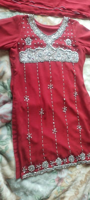 blood red ( shade warmer than in photo)Red Shalwar Qameez dupatta 11