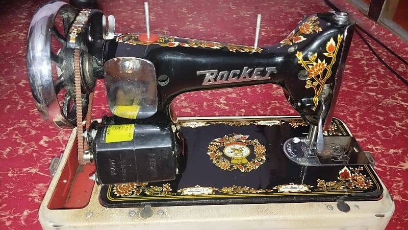 sewing machine with electric motor & machine cover 7