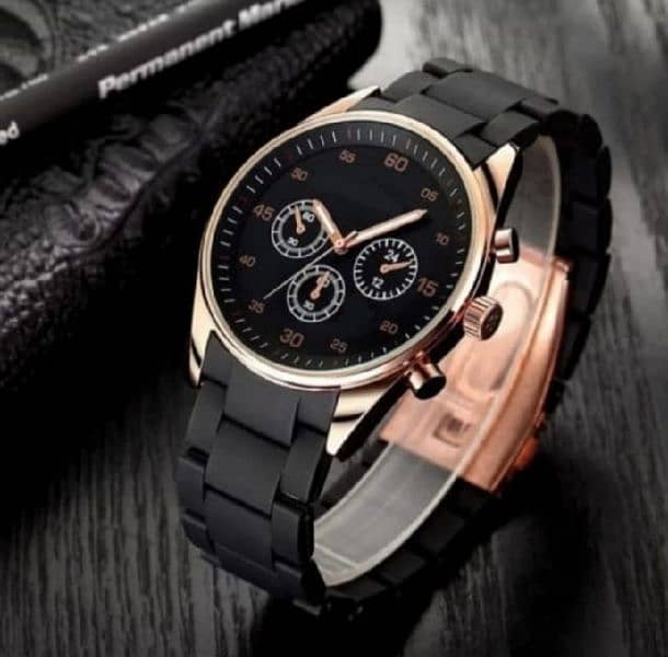 Causual fashion writch Watch Rubber straps Men quartz watch 3