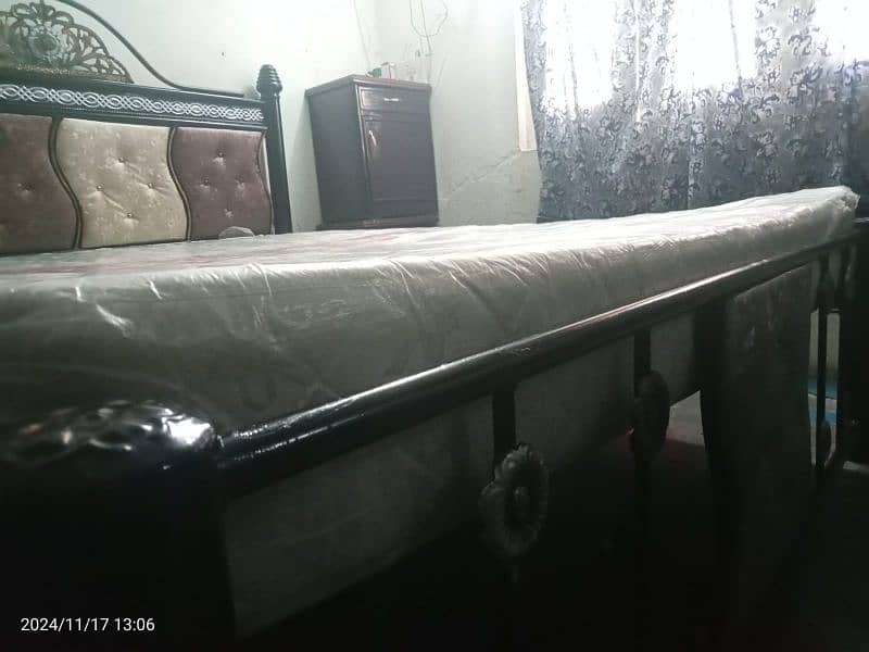 iron bed with mattress 1