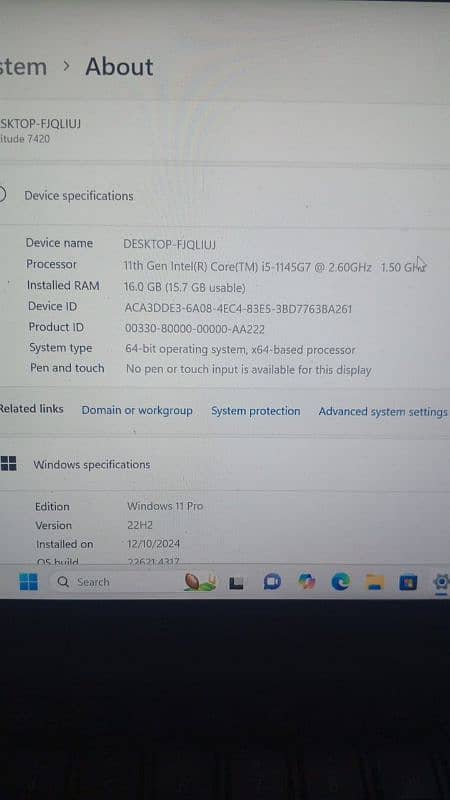 dell latitude 7420 11th generation i5 4