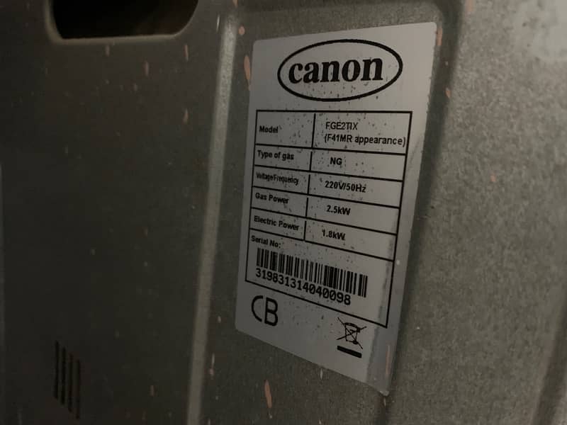 Canon oven Built in 1