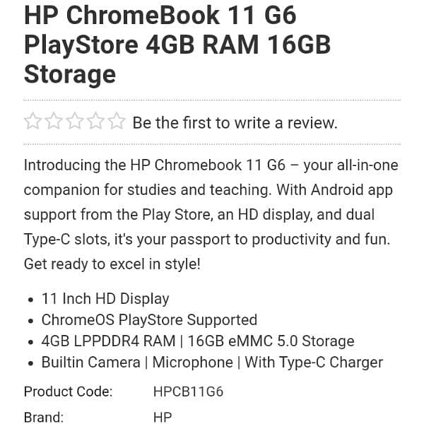 HP Chormebook 11 G6 9