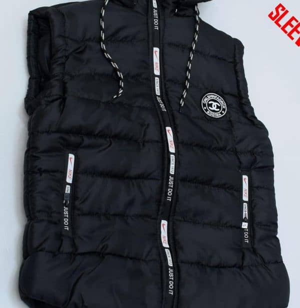 Men's Polyester Sleeveless Jacket - 1 Pc Hooded Neck 1