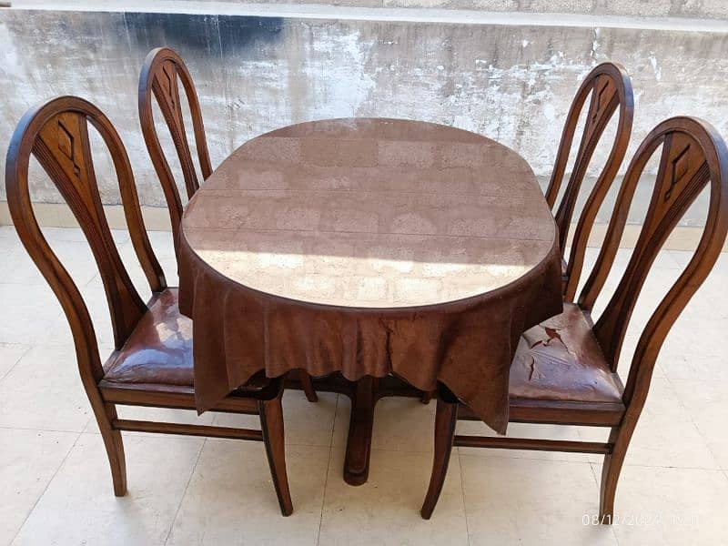 pure sheesham four chair dining table 1