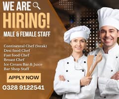 Restaurant Staff | Ice Bar and Juice Bar | Jobs | Male and Female