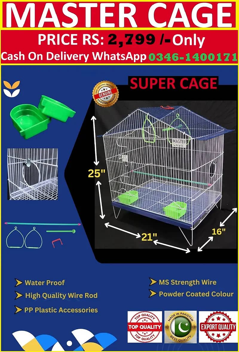 Bird Cage Pinjra Parrot Bajri Australian Tota Pahari Raw Green Cat Dog 5