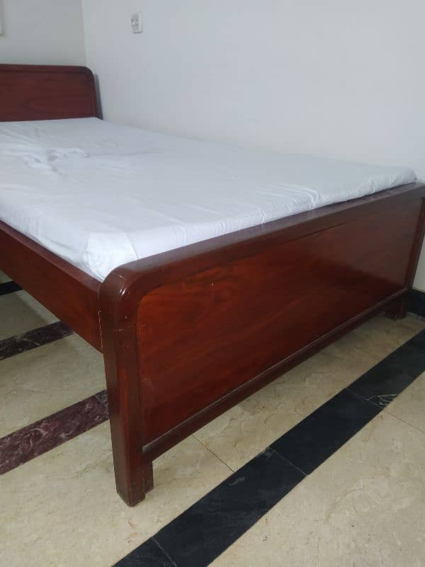 pure wood single bed with mattress 1