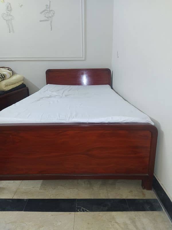 pure wood single bed with mattress 2