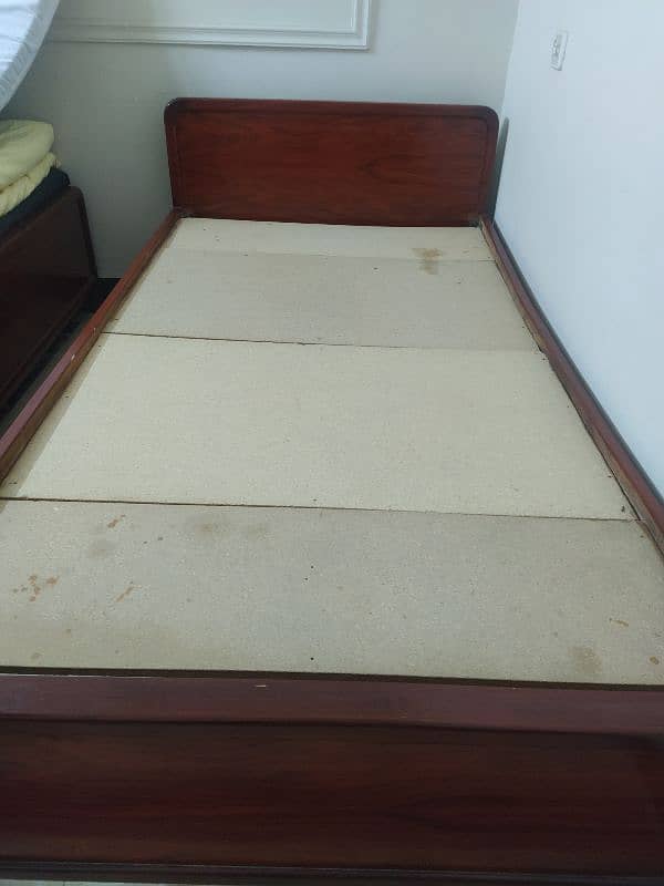 pure wood single bed with mattress 9