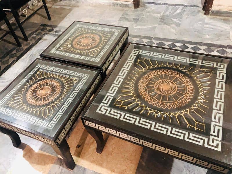 Centre table with 2 side tables / 3 table set for sale 2