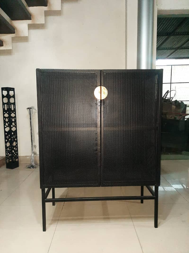 iron wardrobe - cnc design - iron almari - 2 door almari - iron design 1