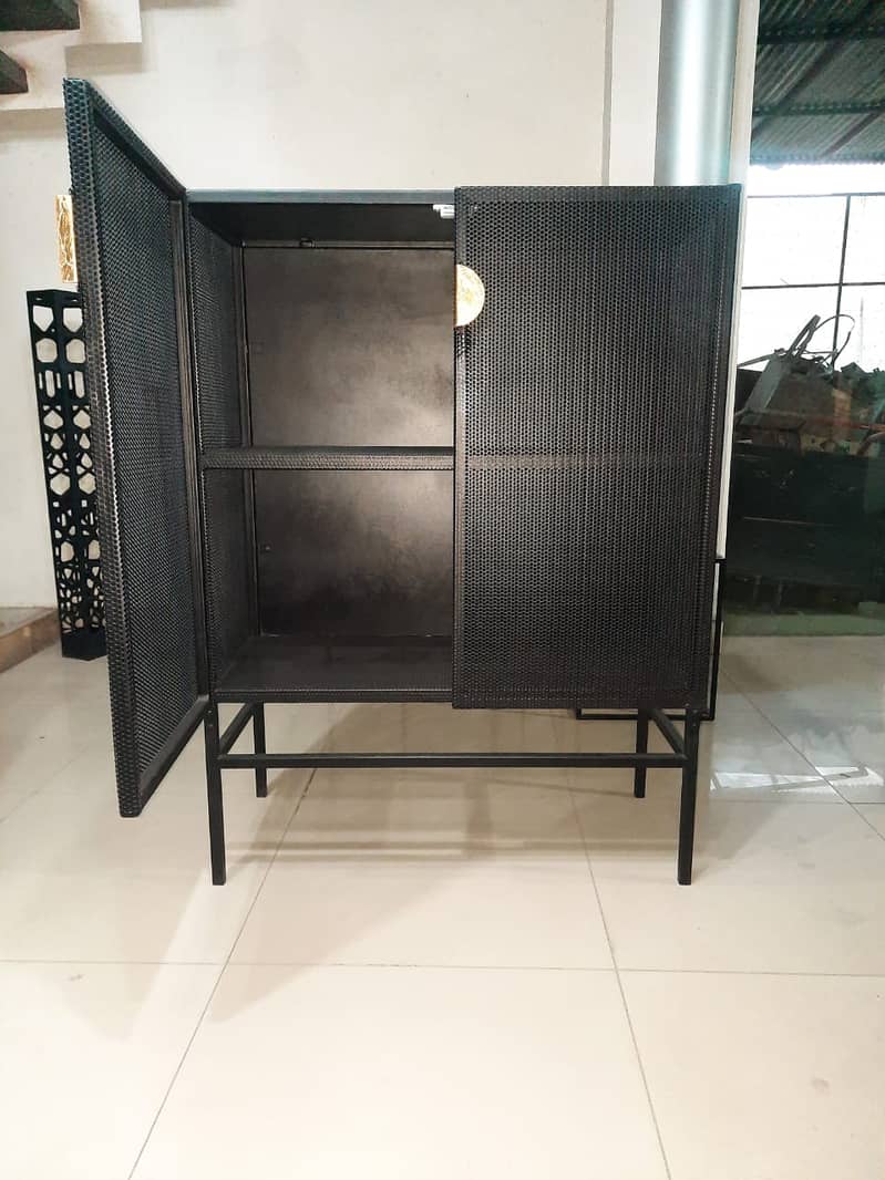 iron wardrobe - cnc design - iron almari - 2 door almari - iron design 3