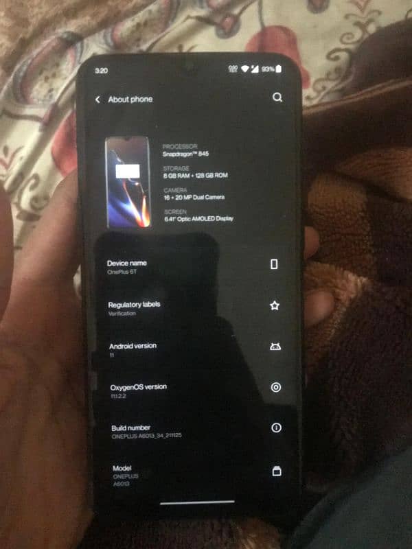 OnePlus 6t pta approved 128g 0