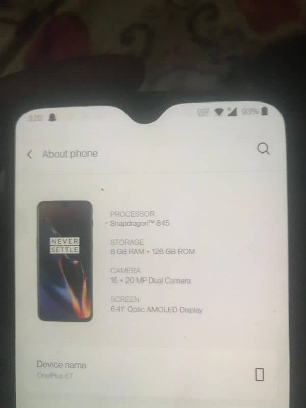 OnePlus 6t pta approved 128g 3