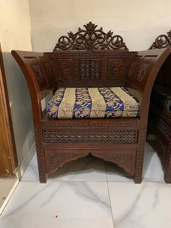 pure wooden sofa set 5 seater 3