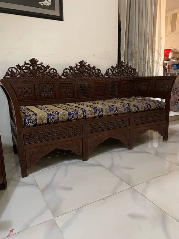 pure wooden sofa set 5 seater 8