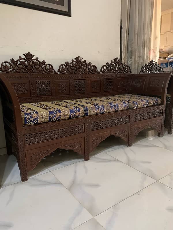 pure wooden sofa set 5 seater 10