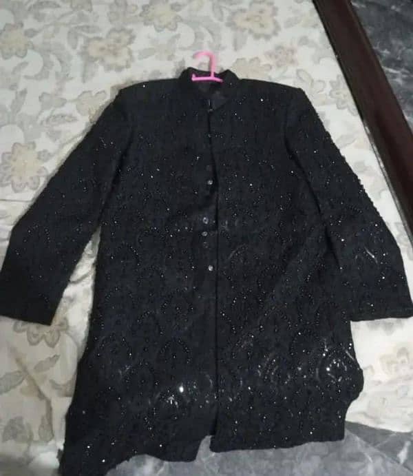 1 time used black sherwani new style 1