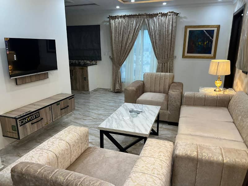 1-Bed Fully Furnished Flat For Rent Hot Location Near Surahi Chowk Sector D Bahria Town Lahore 7