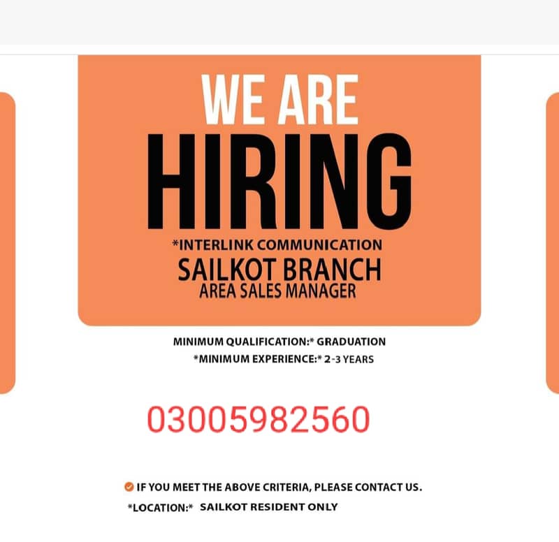 Outdoor order booker Sialkot 3 jobs 1