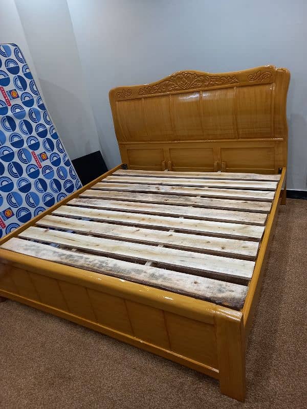 King Size Bed Solid wood new only bed without mattress 1