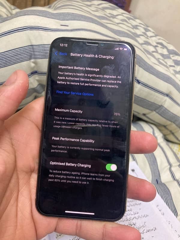 IPHONE XS single sim pta 64 gb health service 4