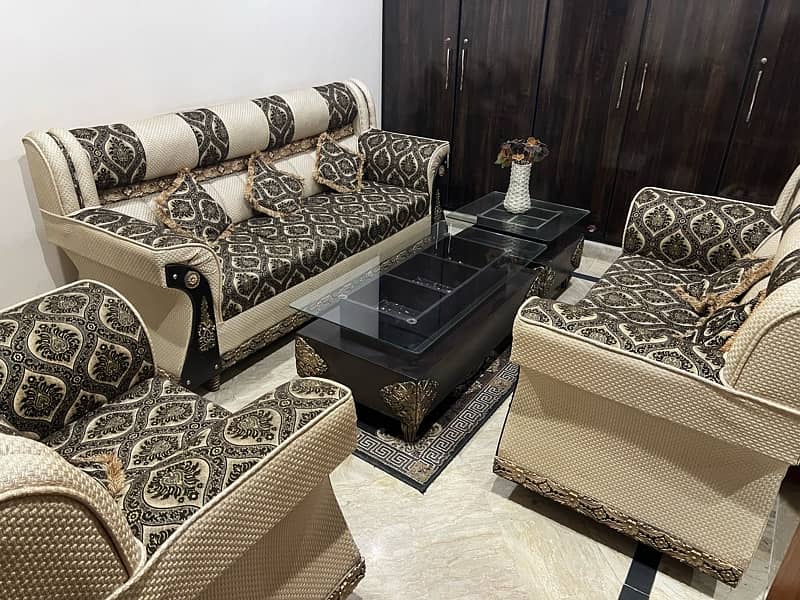 urgently selling sofa set with center tables and two side tables 1