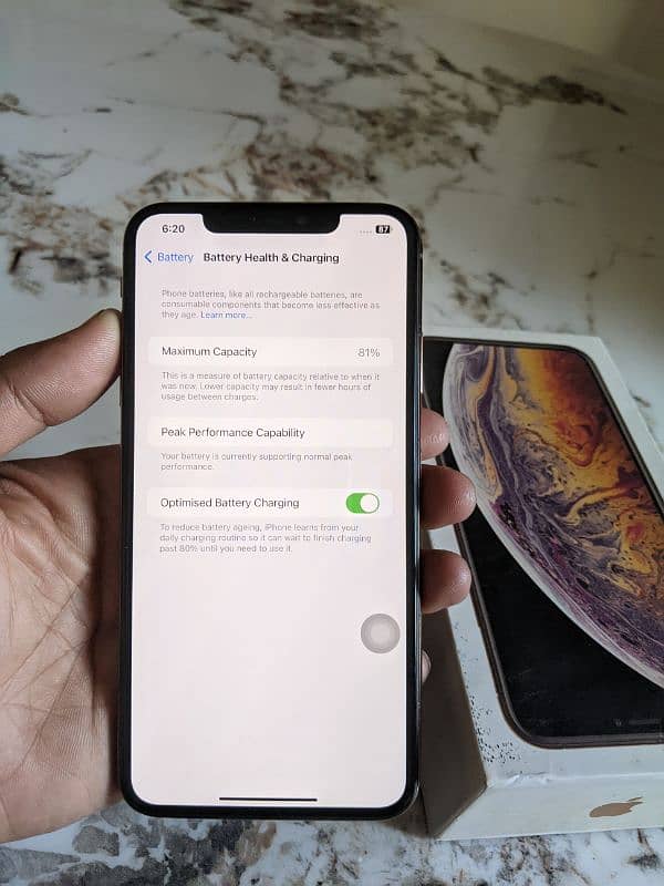 iphone XS Max 9.5/10 256gb PTA Approved with Box 5