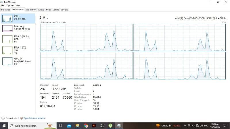 HP eliteBook 840-G3 16Gb Ram. 128 gb SSD +500 gb hard 4