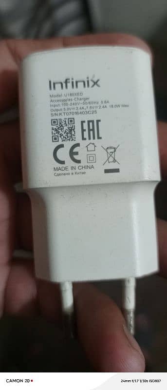 infinix hot 40i original charger 18w 0