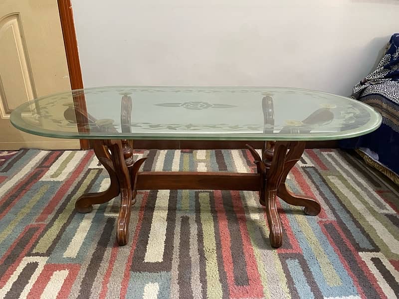 Sheesham Wood Center Table with 2 Side Tables 1