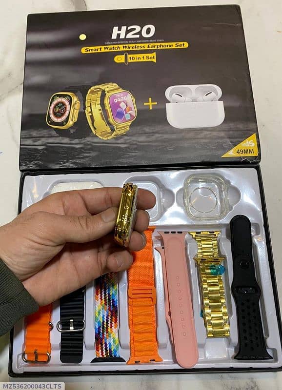 apple golden 7 in 1 ultra watch with earbuds 0