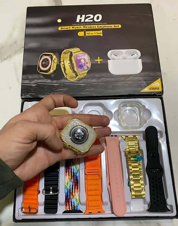 apple golden 7 in 1 ultra watch with earbuds 2