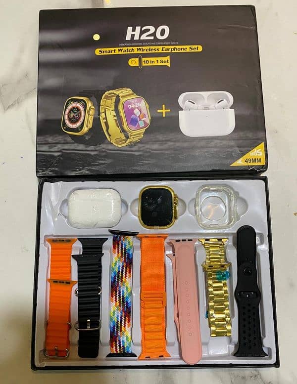 apple golden 7 in 1 ultra watch with earbuds 3