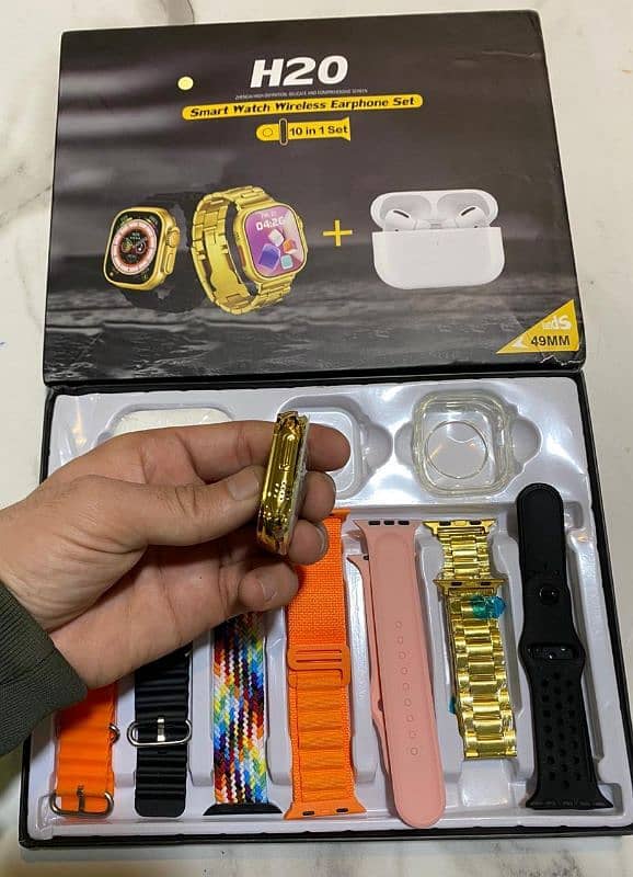 apple golden 7 in 1 ultra watch with earbuds 5