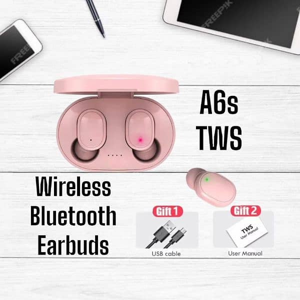 A6s TWS Black long-lasting battery with fast charge airbuds 4