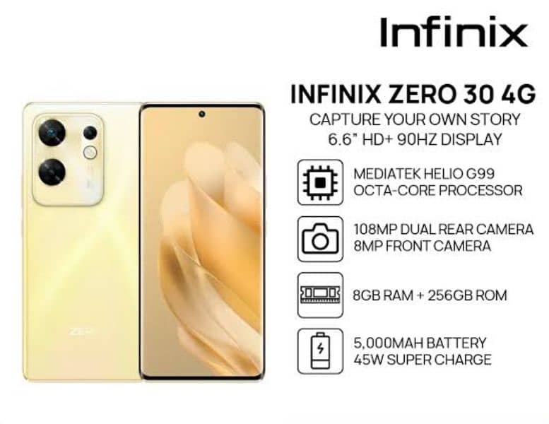 infinix zero 30 for sell. 8+8 256gb . 2