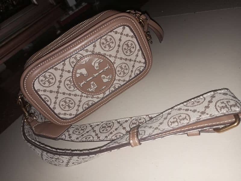 Tory Burch Mini T Monogram Crossbody Bag Hazelnut Brown OS 0