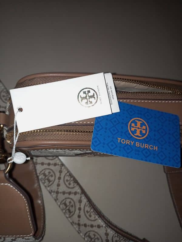 Tory Burch Mini T Monogram Crossbody Bag Hazelnut Brown OS 5