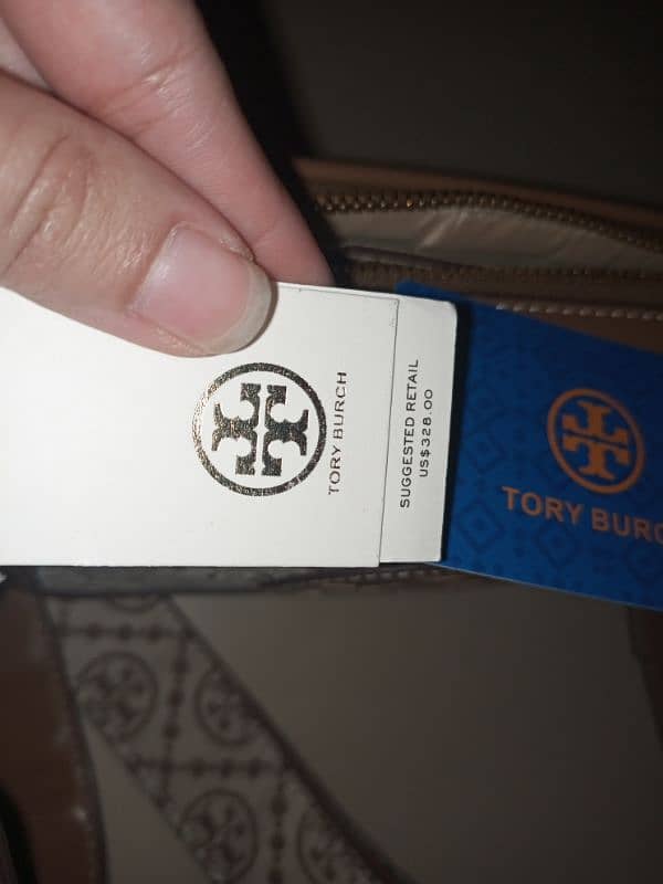 Tory Burch Mini T Monogram Crossbody Bag Hazelnut Brown OS 6