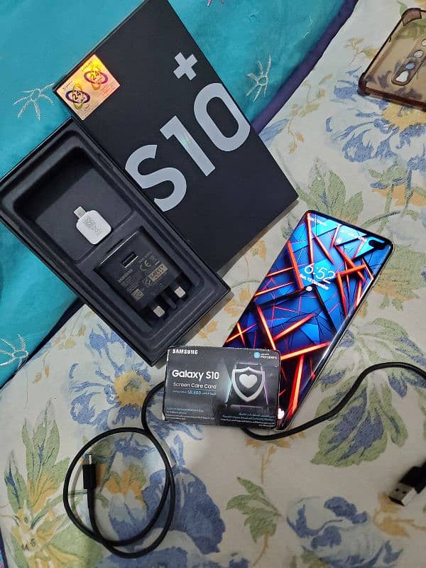 Samsung galaxy s10plus not open full box pta officel for sell dule sim 4