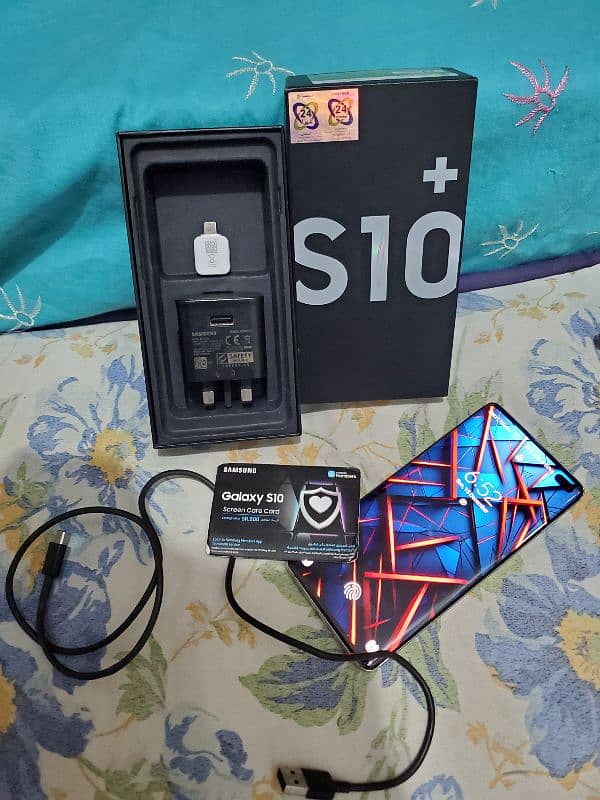 Samsung galaxy s10plus not open full box pta officel for sell dule sim 5