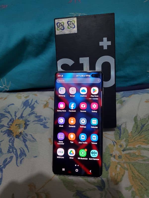 Samsung galaxy s10plus not open full box pta officel for sell dule sim 6