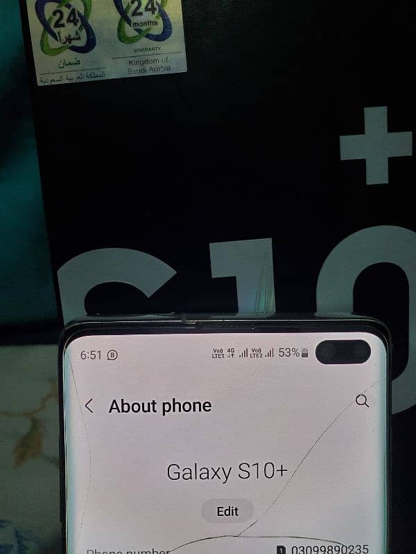 Samsung galaxy s10plus not open full box pta officel for sell dule sim 8