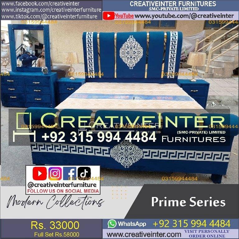 Double Bed Set Full King Size Dressing Almari Single Home Furniture 18