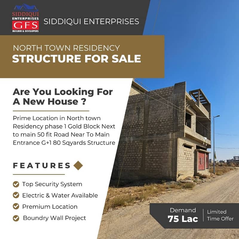 Ground plus 1 Structure for Sale in North Town Residency - Prime Location! 0